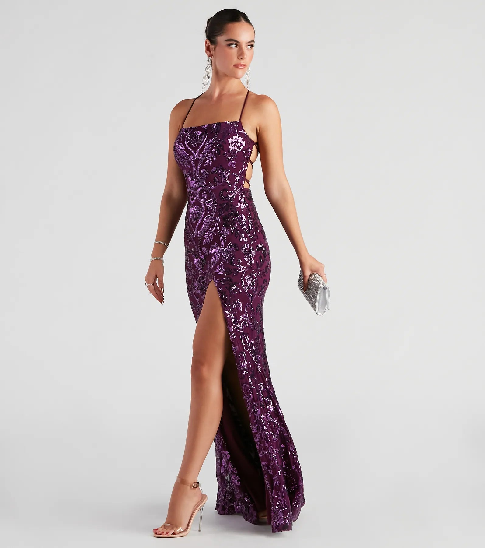 Lana Sequin Mesh Formal Dress